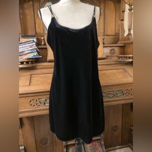 Vintage y2k grunge black velvet witchy mini dress small whimsigoth